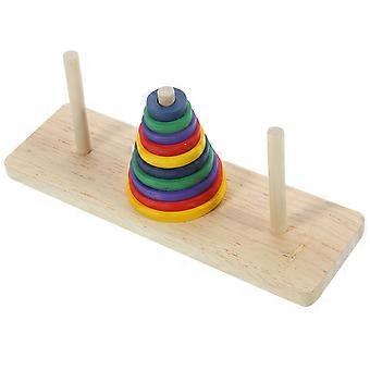 Fargerik Intellektuell Toy Puzzle Board Game Wooden Hanoi av Tower Game Puzzle Leker for voksne Hjem DIY Party Playing