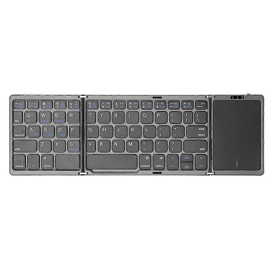3-Folding Keyboard Mini Wireless Foldable Dual Bluetooth with Touchpad compatible Windows Android iPad Phone