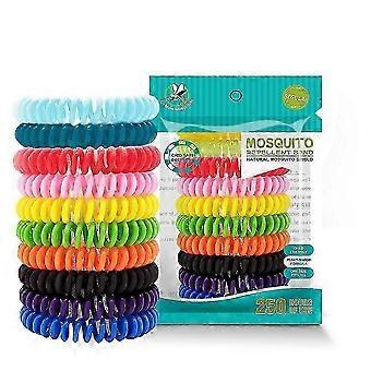 Verpakking van 20 DEET-vrije, plantaardige muggenwerende armbandjes - Meerkleurige bandjes voor kinderen en volwassenen