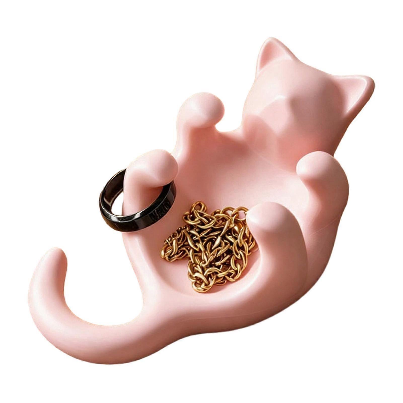 Small Storage Tray  Lying Kitten Design for Bracelets & Items