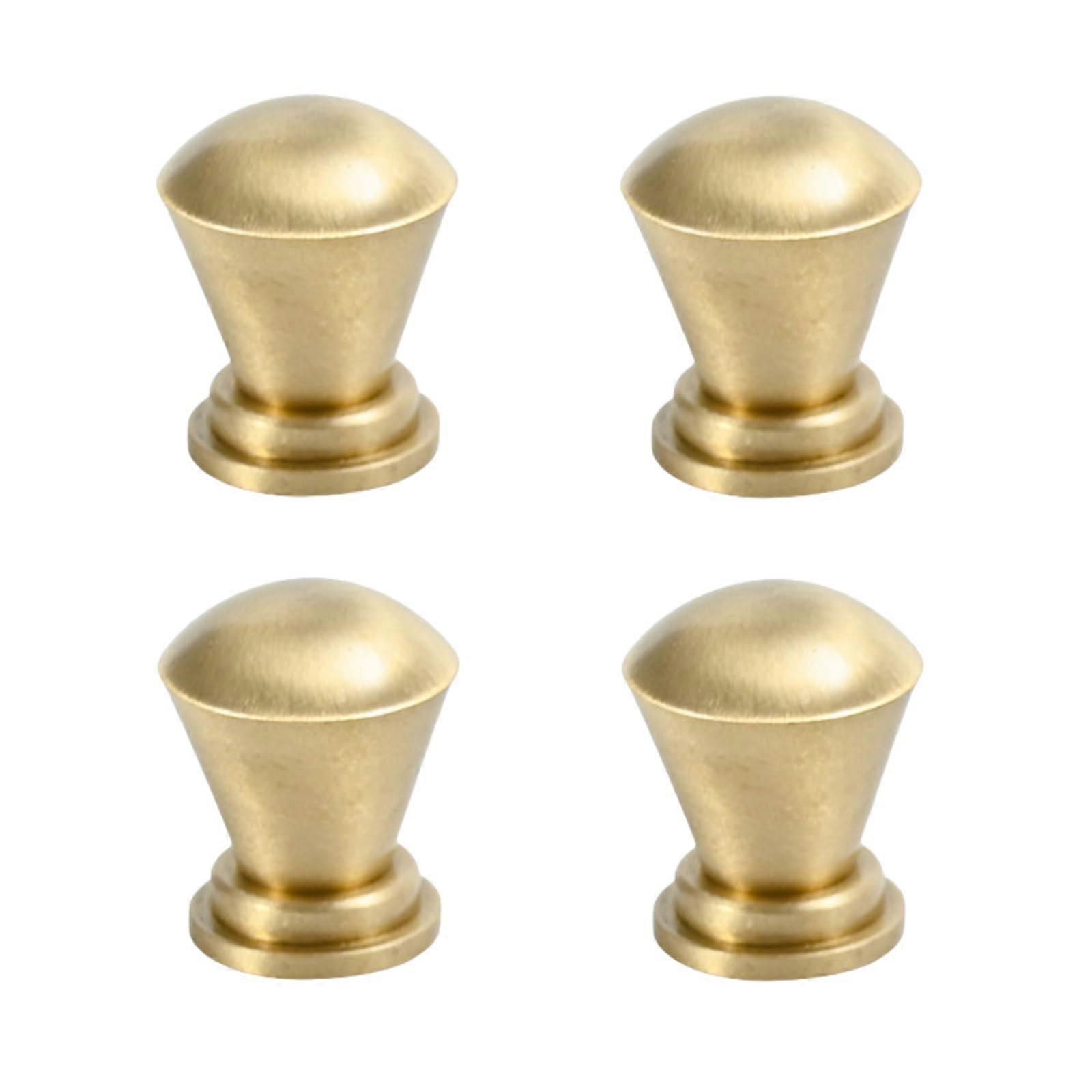 Copper Cabinet Knobs 4 Pack, Small Round Drawer Pulls 20x24mm, Polished Metallic Finish