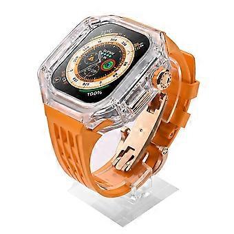 Transparent Watch Case Mod Kit for Apple Watch Ultra 49mm with Fluororubber Band Color E