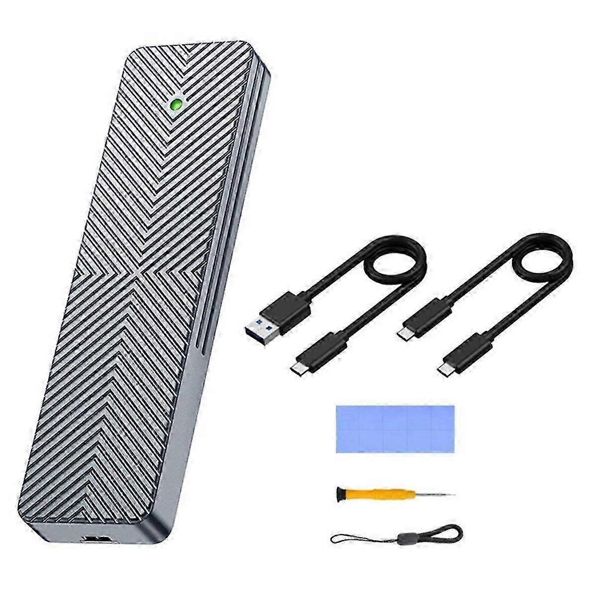 M.2 Solid State Mobile Hard Disk Box 10Gbps Dual Protocol NVMe/NGFF External Box USB3.2 M.2 SSD Encl