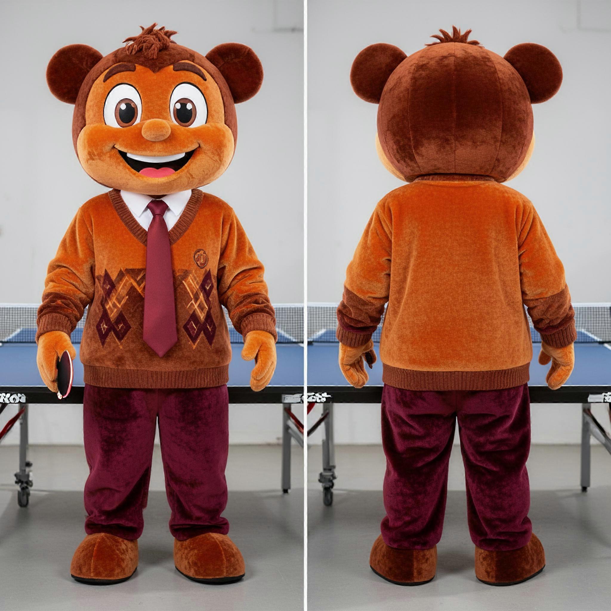 MASTICOT Rust Orange Table Wide Eyed Ping Pong Table Mascot