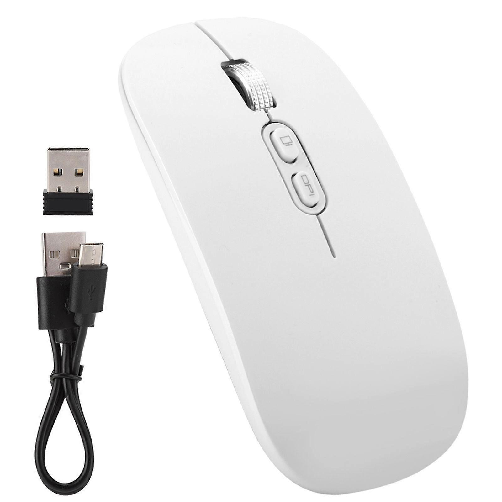Rechargeable Ergonomic Optical Mouse with Mute Click Adjustable DPI