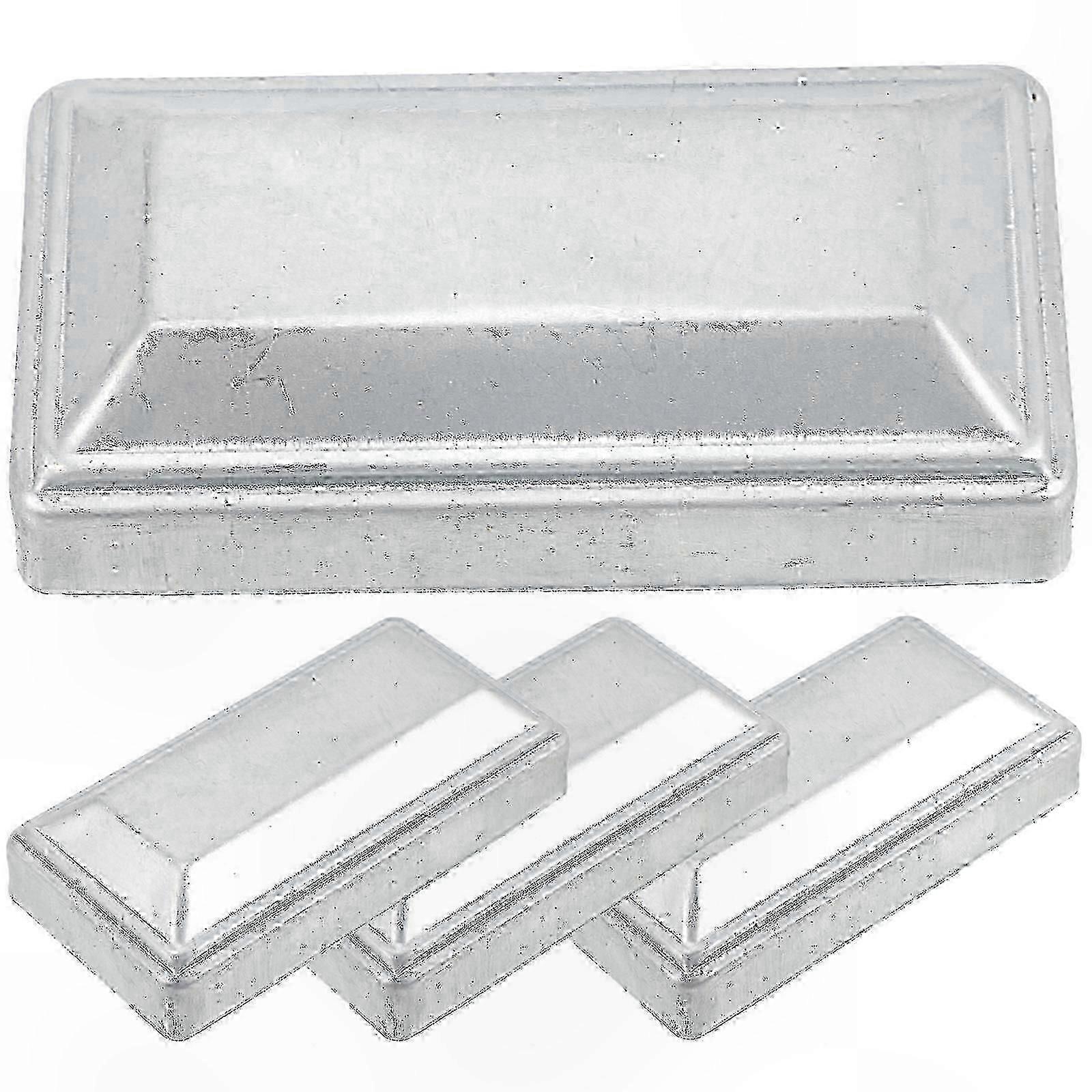 4 Pcs Rectangle Decorative Replacement Fence Post Caps
