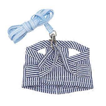 Small Pet Harness and Leash Blue Cotton Chest Vest for Guinea Pig