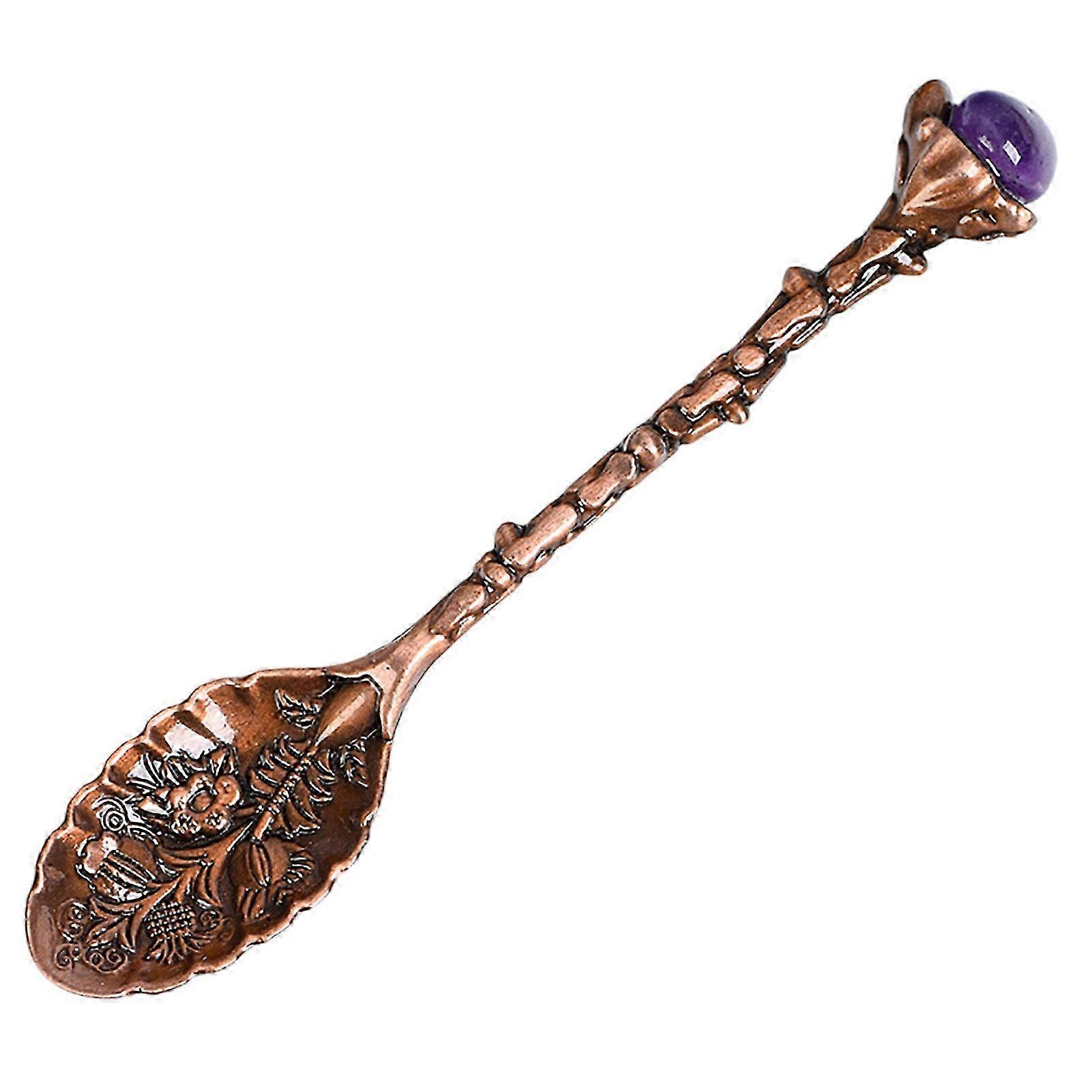 Elegant Crystal Kohl Stone Tea Spoon