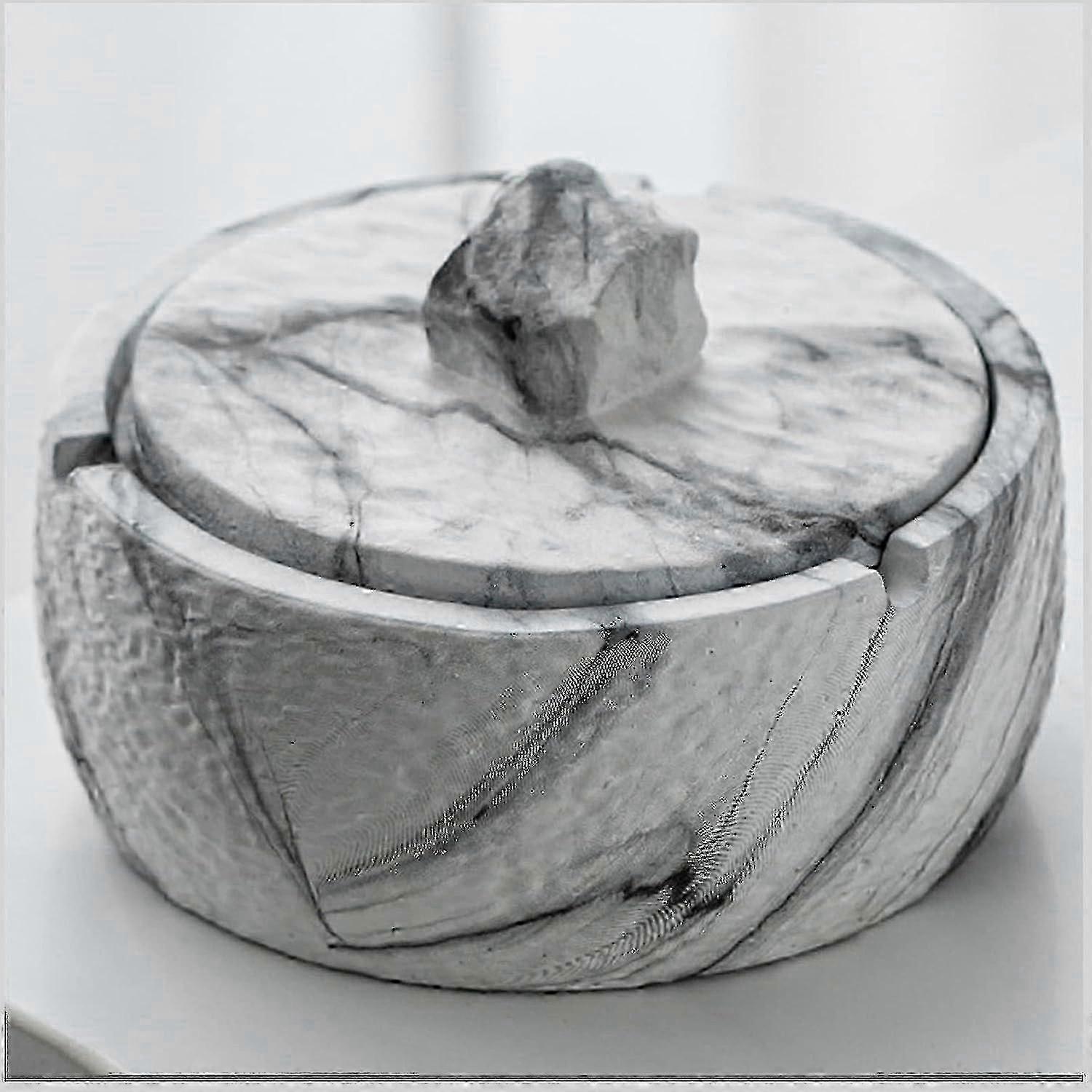 Lidded Concrete Ashtray Compact Size