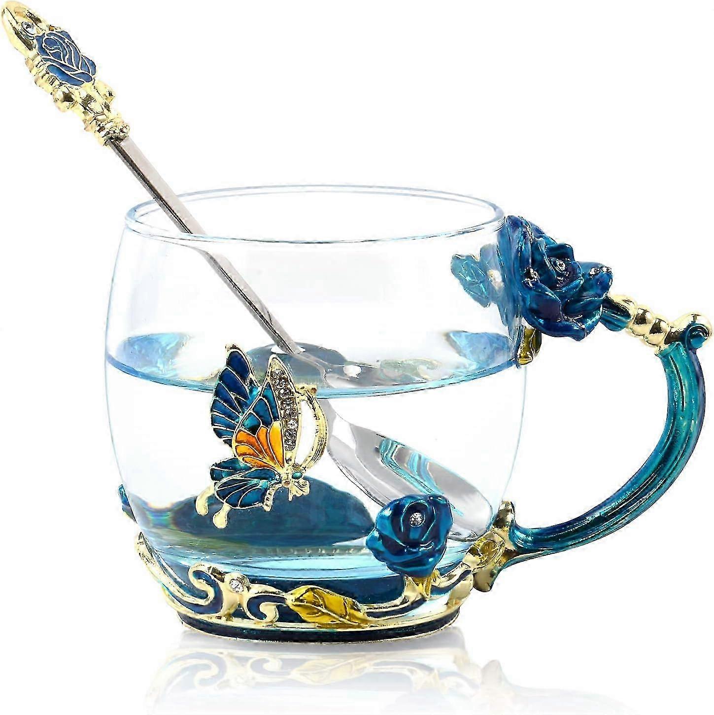 Handcrafted Enamel Mug Set With Spoon