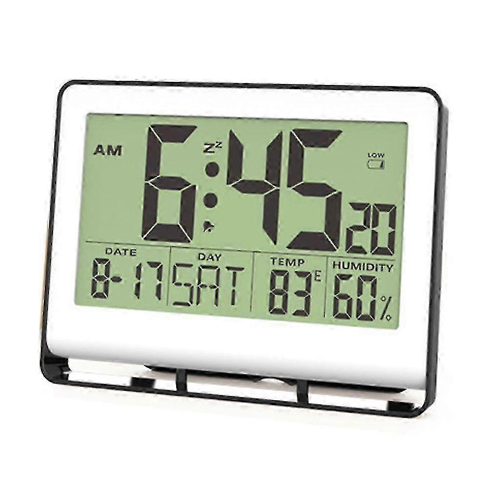 Temp Humidity LCD Wall Clock With Backlight