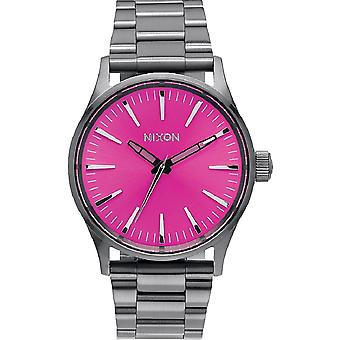 Nixon Sentry Quartz analoge vrouw horloge met A4502096 roestvrijstalen armband