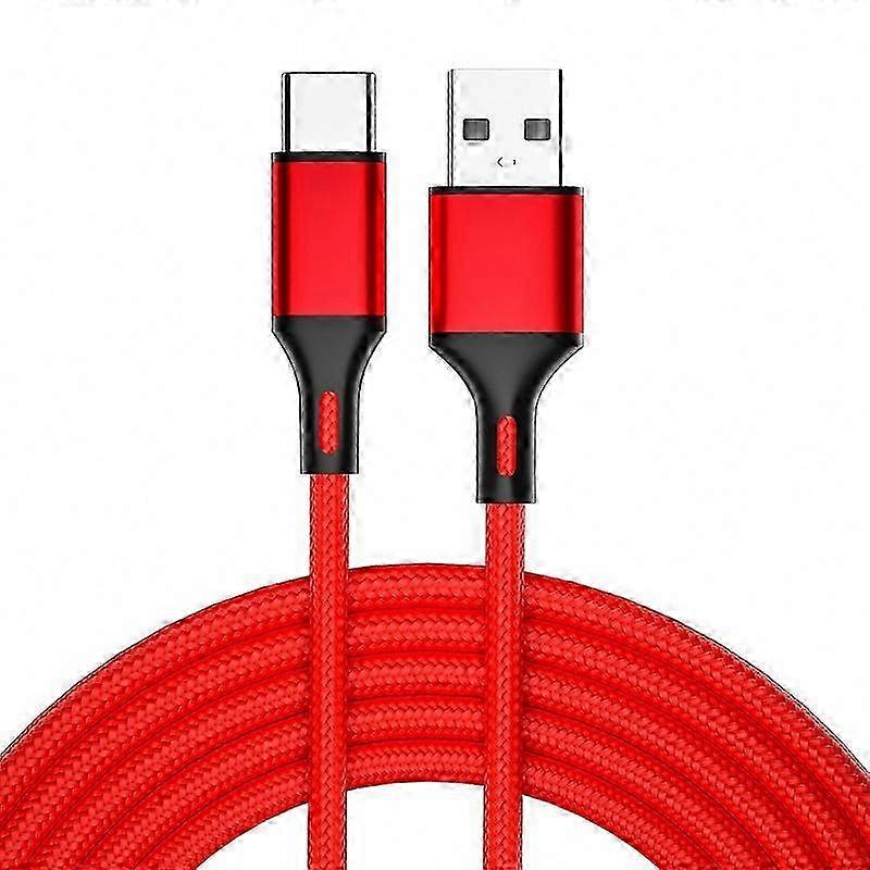 4-Pack USB-C / Type-C to USB Braided Fast Charging Sync Data Cable, 1m Length, 2.4A, Red