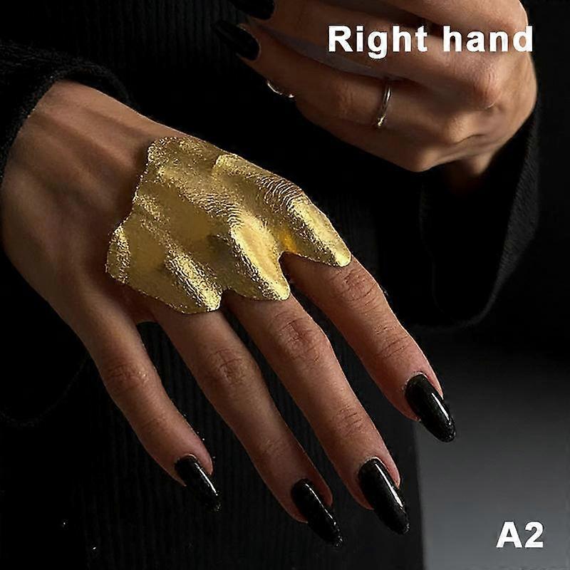 Irregular Texture Ring, Exaggerated Knuckle Ring, Artistic Wide-Band Ring, 3D Pleated Texture Design Adjustable Ring