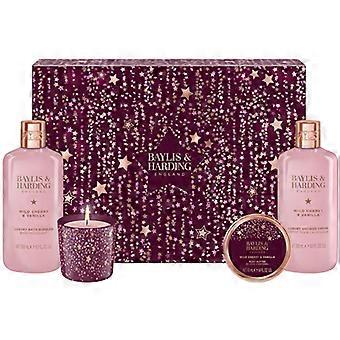 Luxury Gift Set with Candle ( Wild Cherry & Vanilla ) 4 pcs