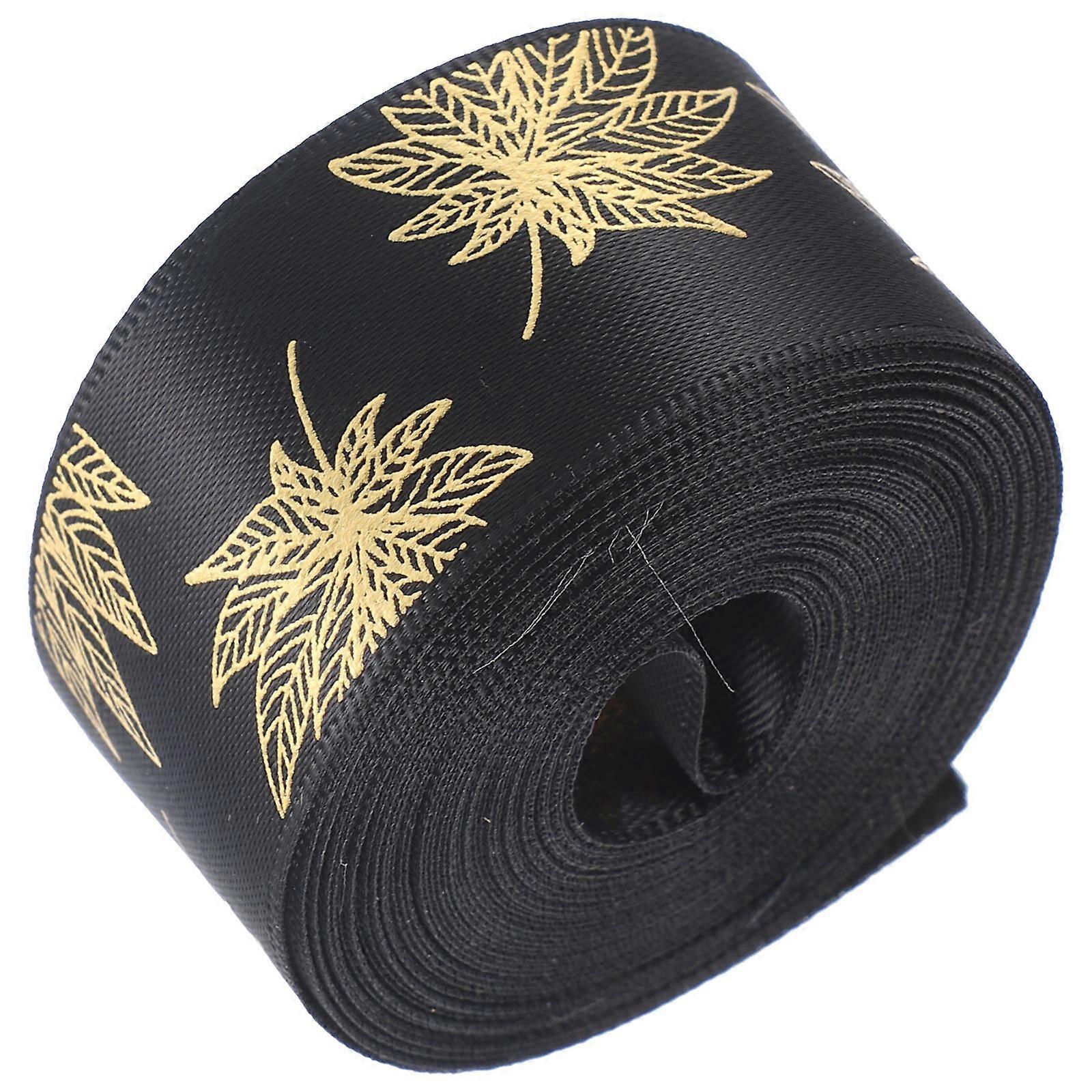 Package Ribbon Maple Leaf Printing Ribbon for Decor 1 Roll Durable