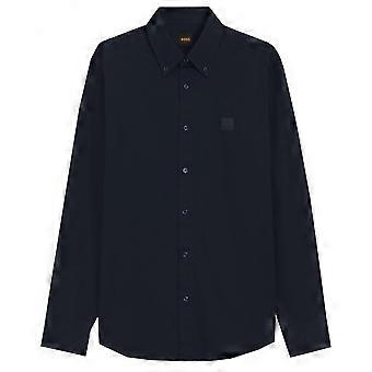 Men's Hugo Boss Casual Hugo Boss Men's Navy Ricoplus Long Sleeved Shirt