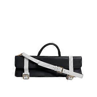 Dolce & Gabbana Blue White Calfskin Leather Crossbody Shoulder Bag