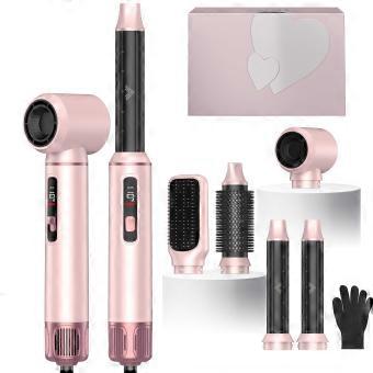 5-in-1 airbrush styler met LCD-display en 3 warmteinstellingen, 1000 W