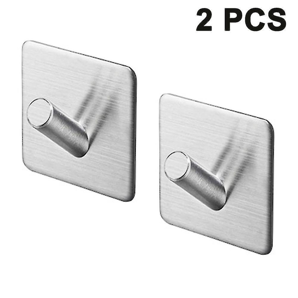 2pcs Self-adhesive Towel Hooks Wall Hooks Hangers Anti-skid Heavy-duty