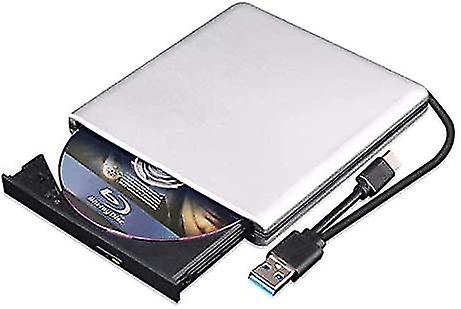 External Dvd Drive 3d, Usb 3.0 And Type-c Cd Dvd (silver-grey)