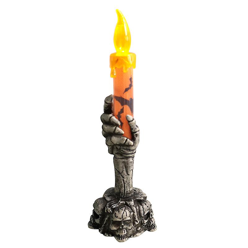 Halloween Skull Skeletal Hand Holder Candle Light Party Decoration Flame Light
