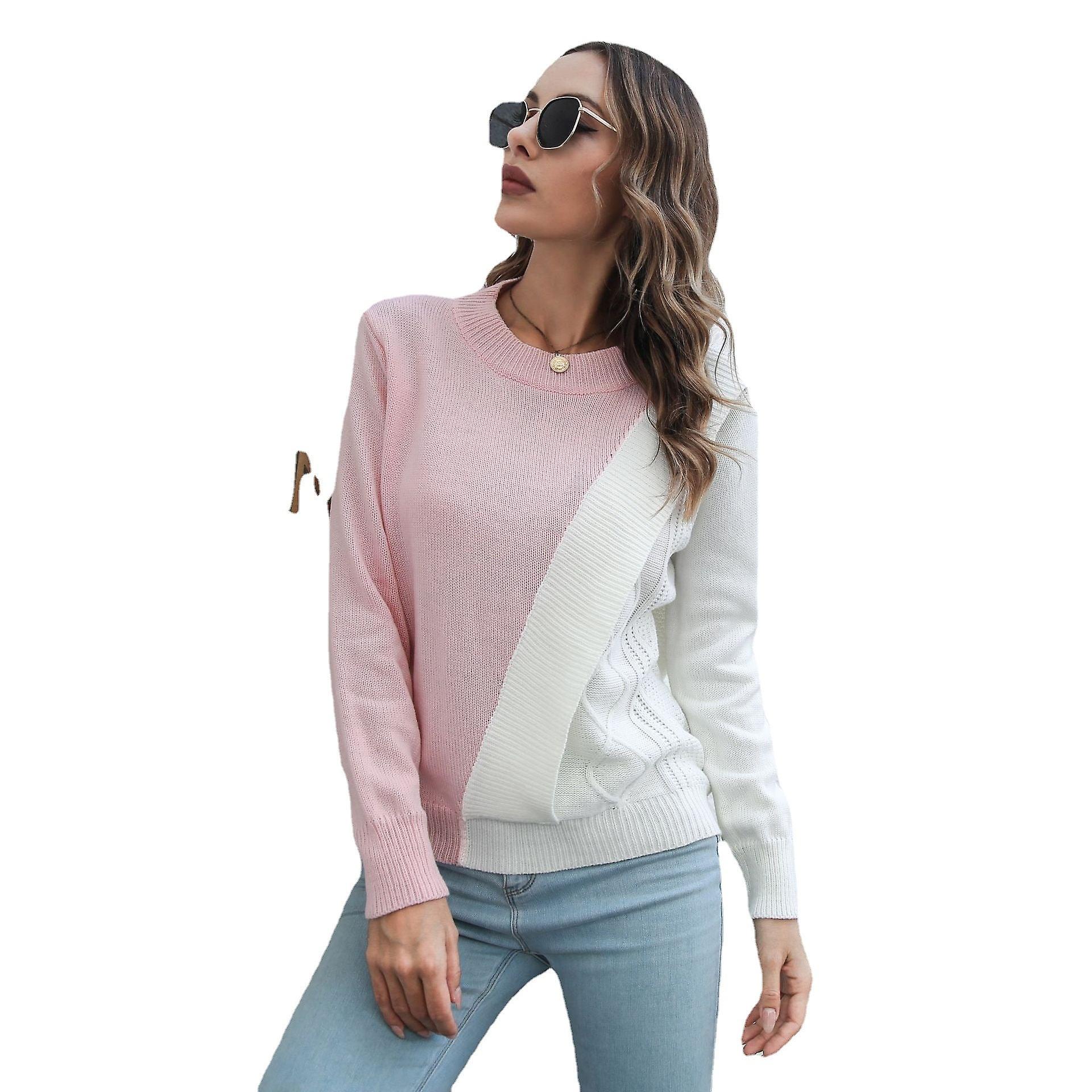 Women's Design Contrast Color Twist Three-dimensional Sweater Loose Autumn And Winter Long Sleeve