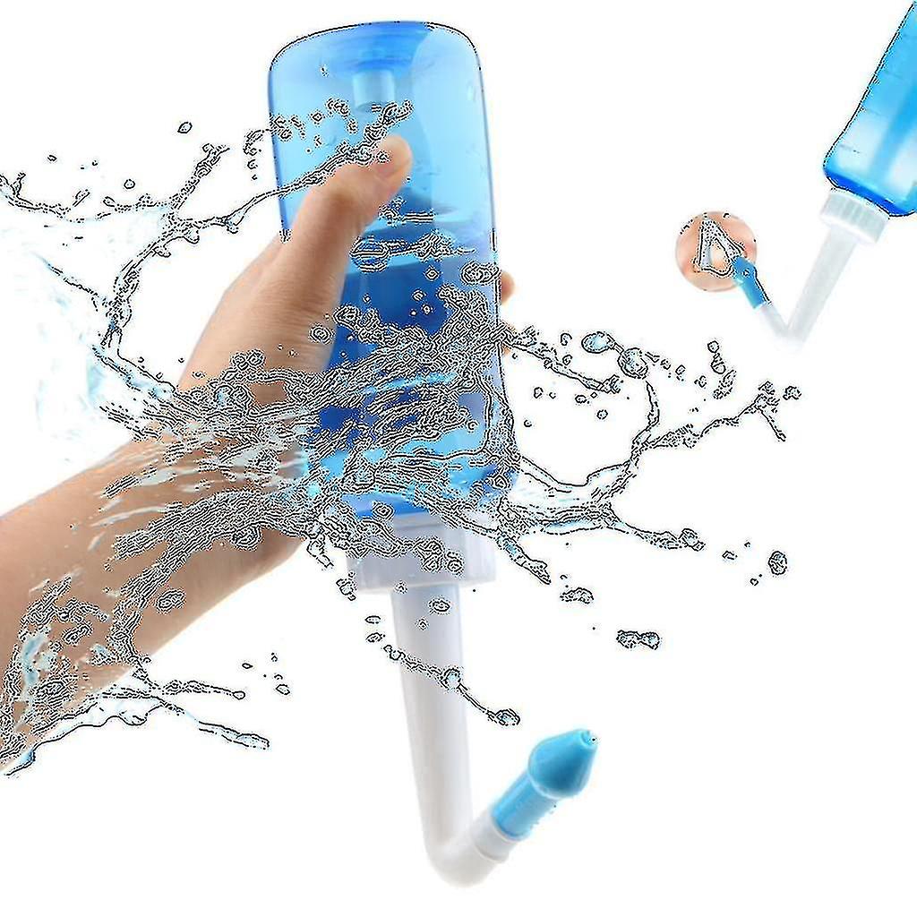 500ml غسل الأنف منظف تنظيف الأنف الكبار الأطفال حامي الأنف نيتي Potblue1PCS