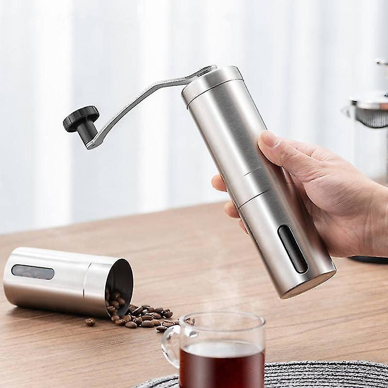 Manual Coffee Grinder By Manual Coffee Bean Grinder With Adjustable Settings, Stainless Steel Manual Burr Hand Coffee Grinder With Crank