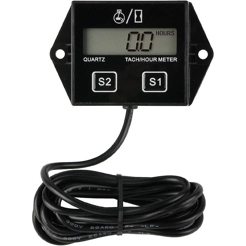Digital Hour Meter Tachometer, Maintenance Reminder, Replaceable Battery, Auto Shut-Off, Use for ZTR Lawn Mower Marine Tractor Generator ATV Snowmobil