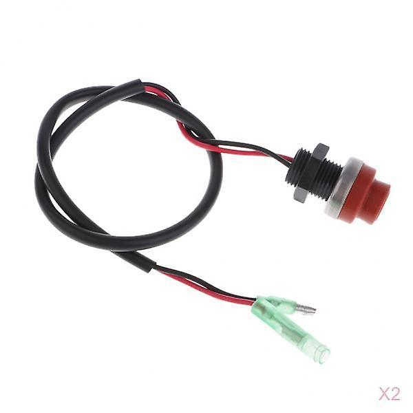 2 Pcs Round Push Button Switch Outboard Engines On-Off Control Assembly
