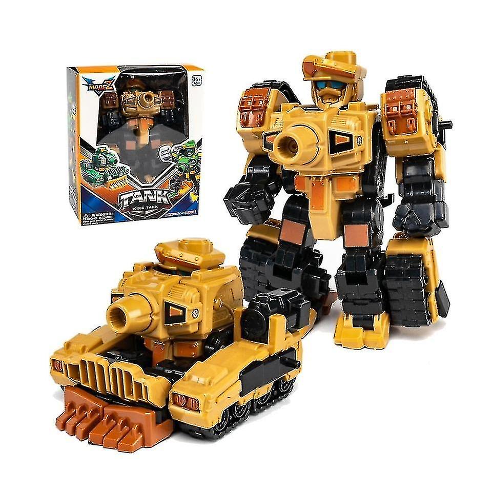 Transformer Bil Robot Model Tegneserie Legetøj Børns Pædagogiske Legetøj Julegaver #tank Gul