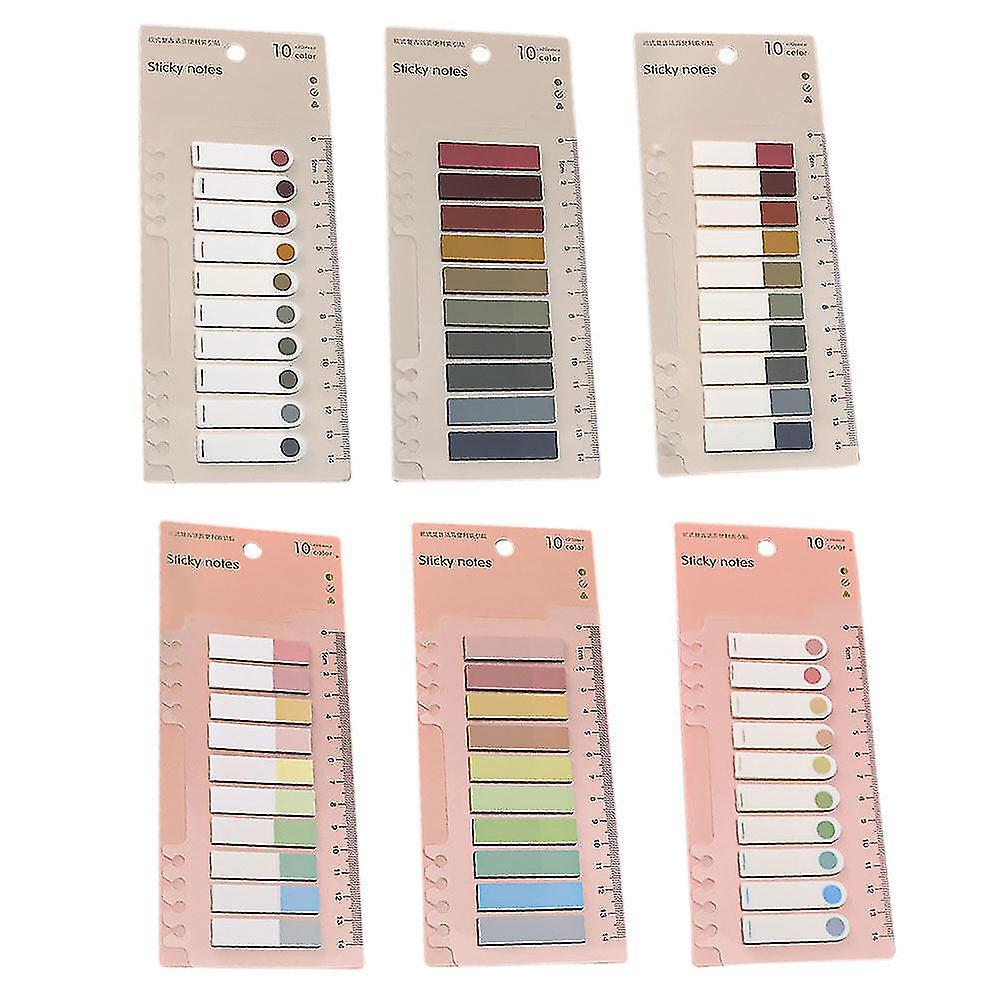 6pcs Sticky Memo Pads Memo Notes Portable Stickers Memo Pads (assorted Color)