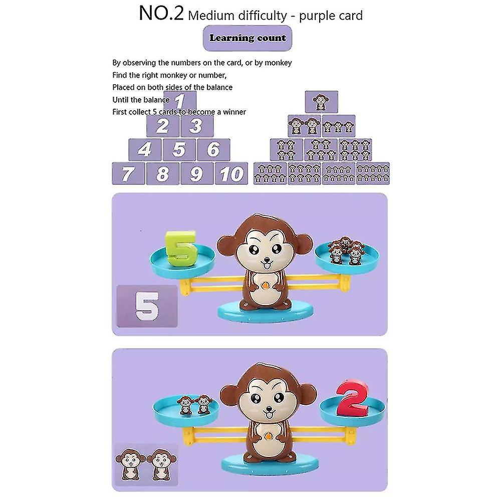 Monkey Digital Balance Scale Toy Early Learning Balance Children Enlightenment Digital Addition and Subtraction Math Scales Toys