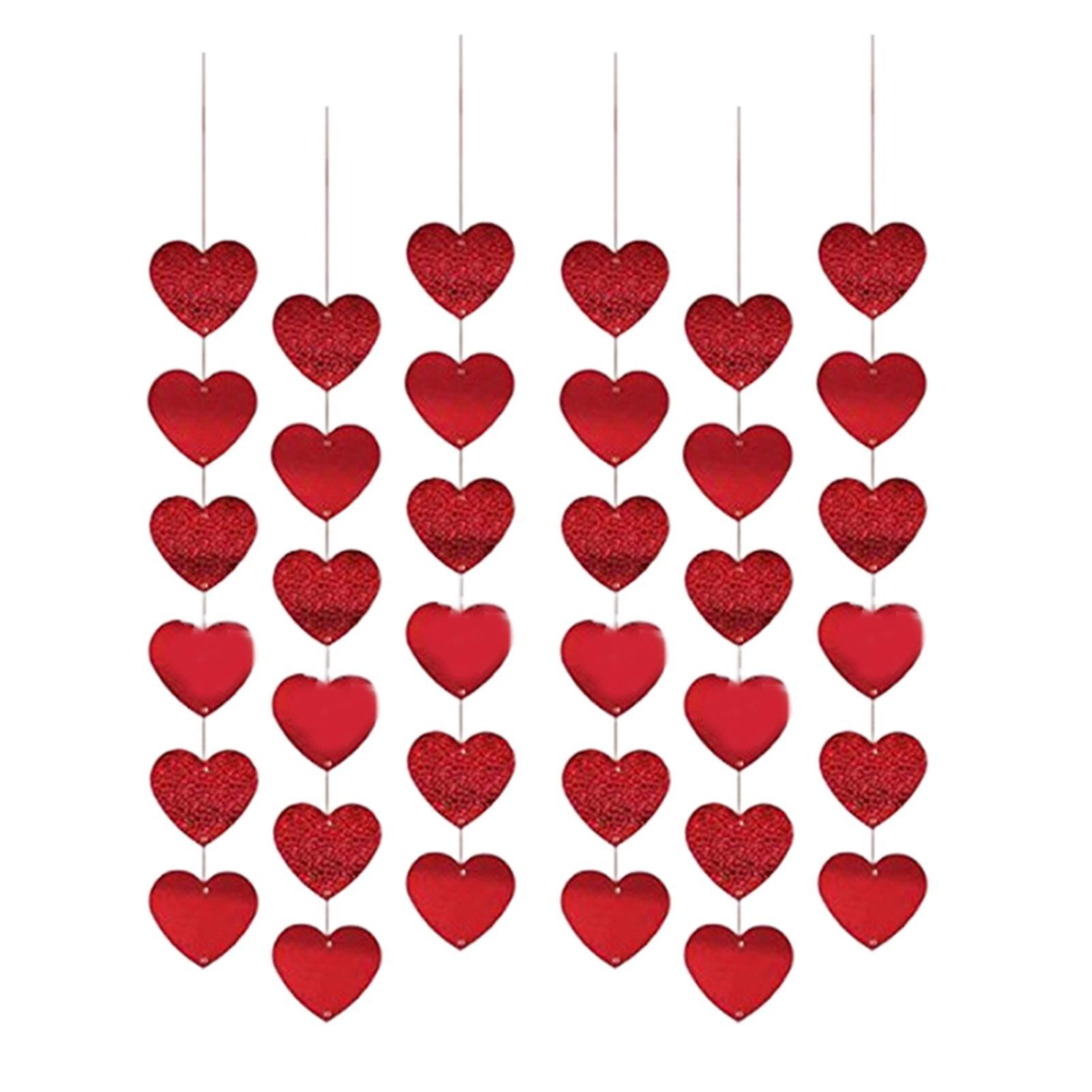 1 Set Hearts Felt Garland Convenient To Use Eye-catching Pvc Hanging String Hearts Banner For Valentine's Day Q