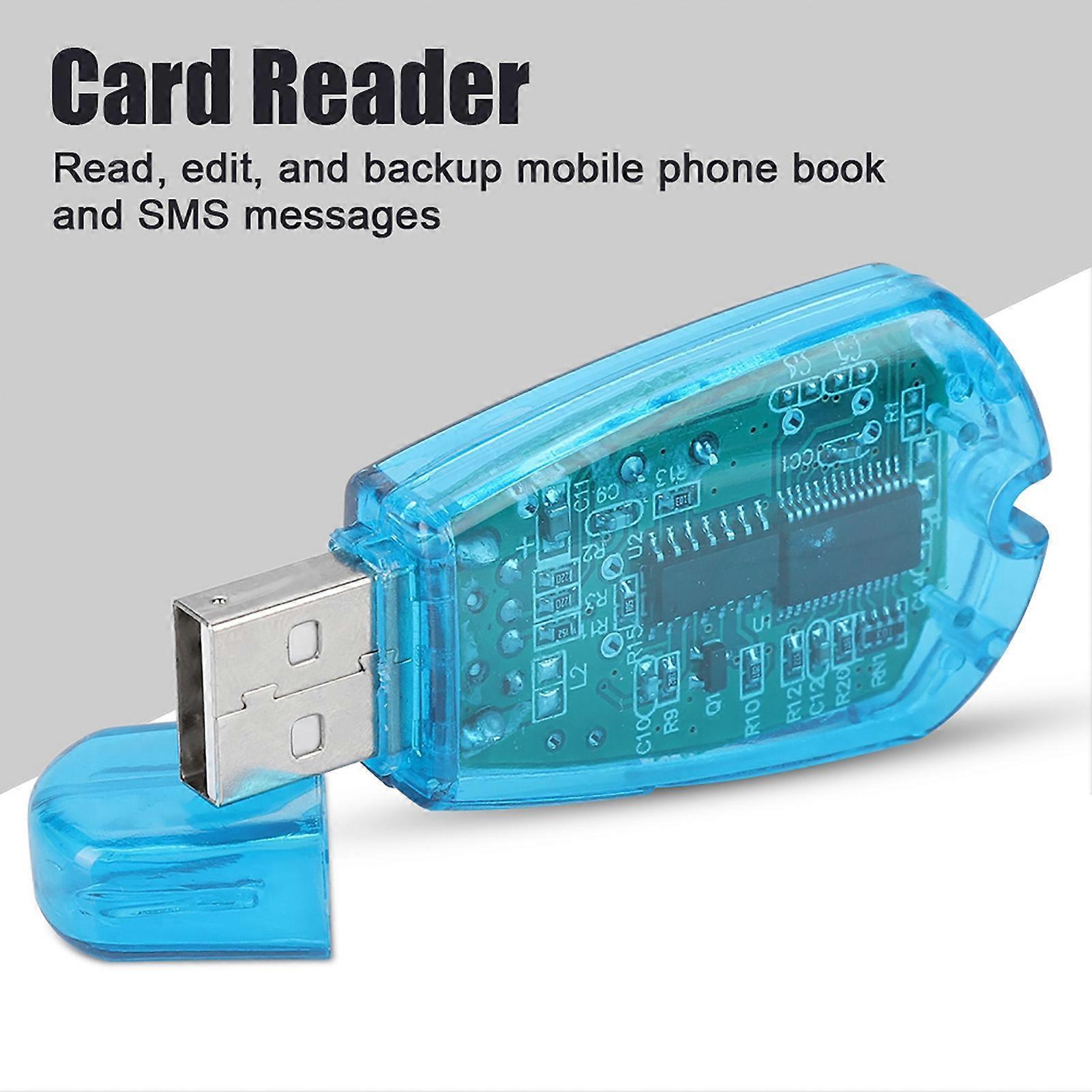 Mobile Phone SIM Card Reader USB Copy Backup Reader With CD for QQ/ICQ/MSM/PC Computer