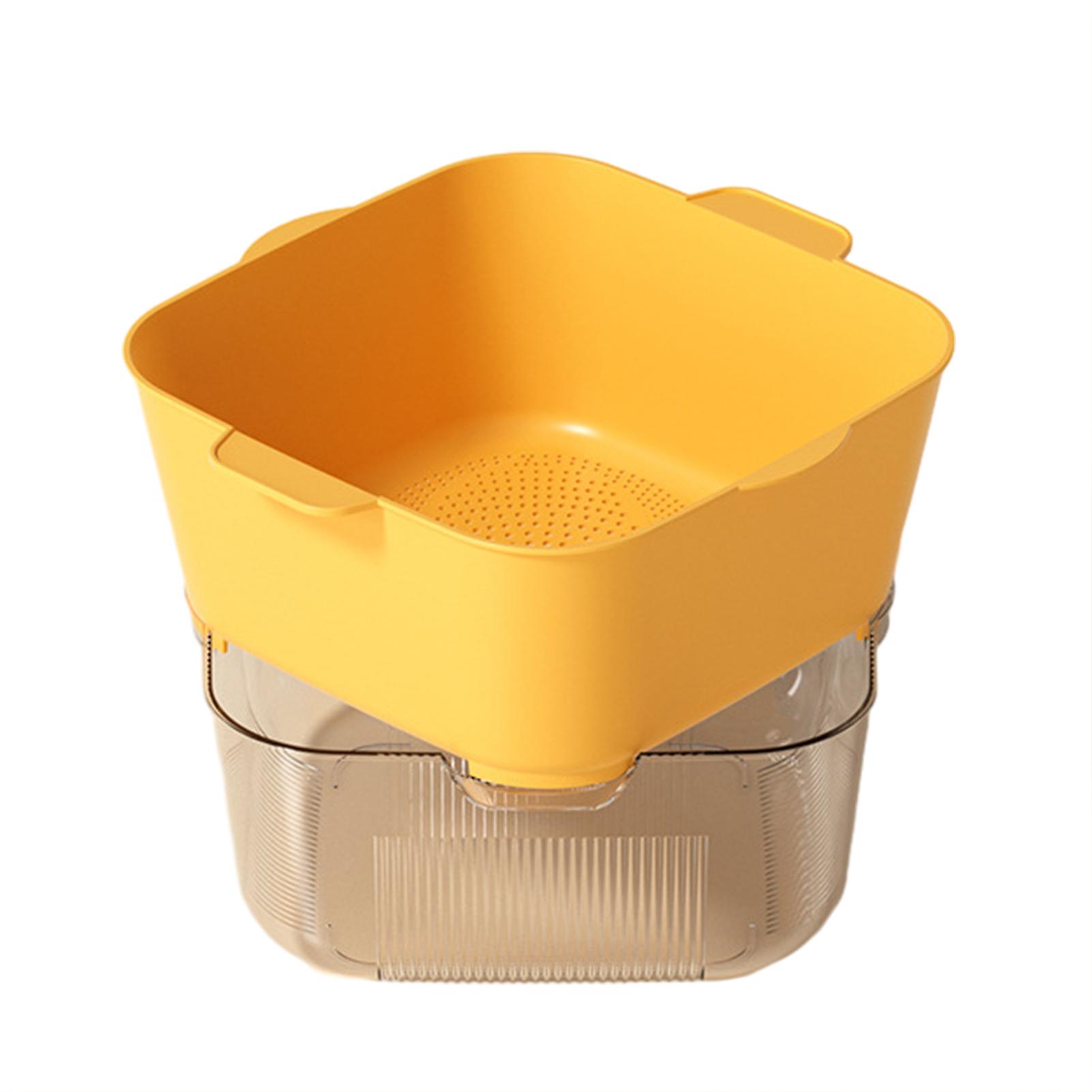 Double Layer Thickened Drain Basket Practical Veggie Leaf Drainer Tool for Fruit Salad
