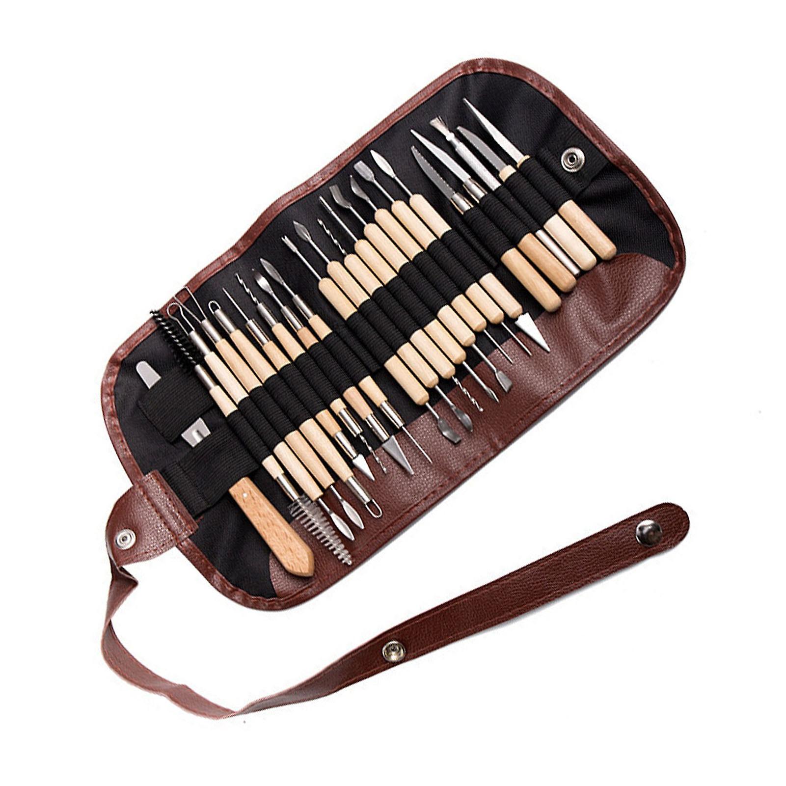 30Pcs Polymer Clay Tools Durable Wood Metal Comfortable Handle Widely Used Clay Sculpting Tools for Craft DIY 