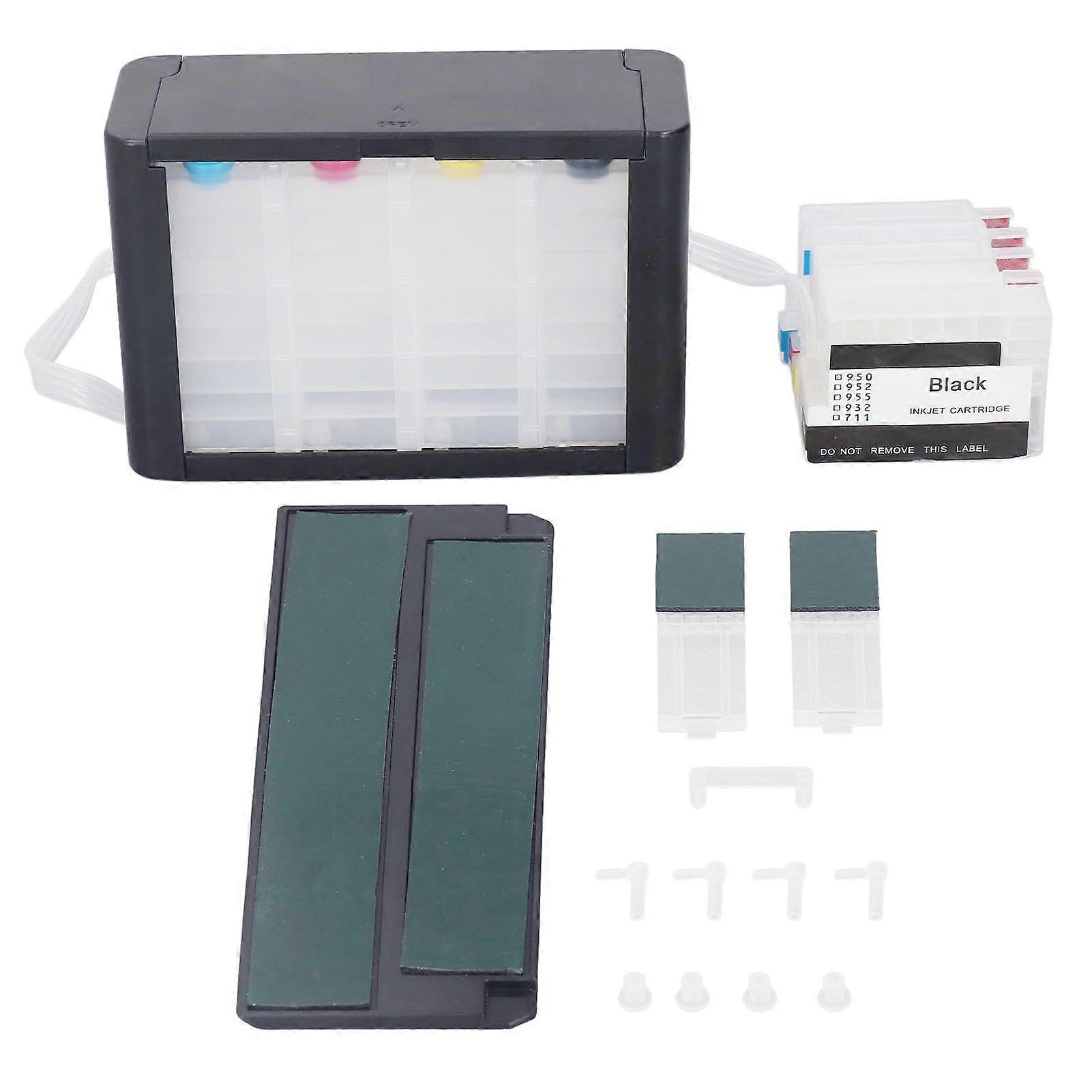 4 Color Refill Printer Ink Cartridge with Permanent Chip No Leakage Continuous Supply Ink Cartridge for HP 952