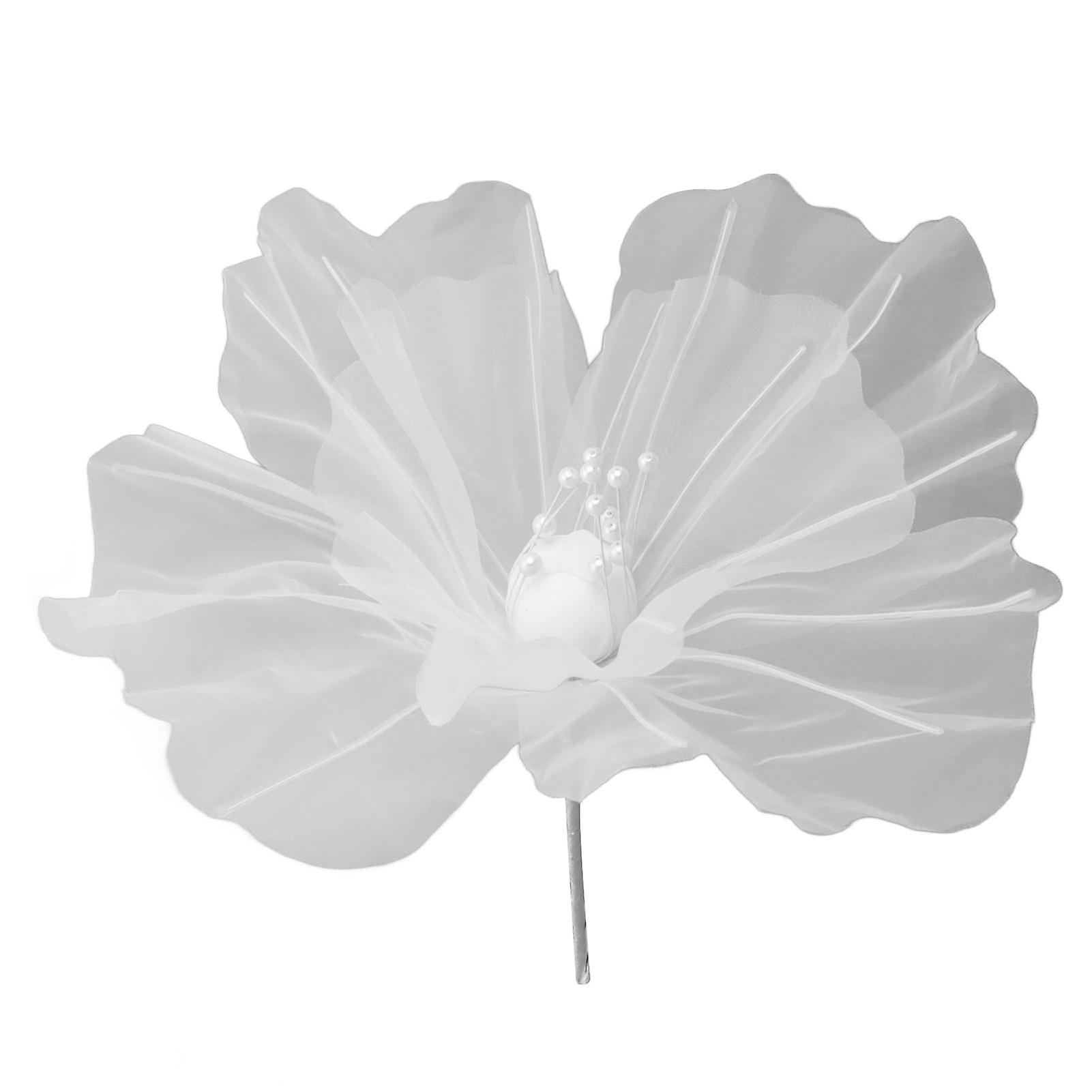 Gauze Flower 19.7in Diameter Soft Bright Colors Light Reusable Handcrafted Organza Flower for Wedding Photography Family White