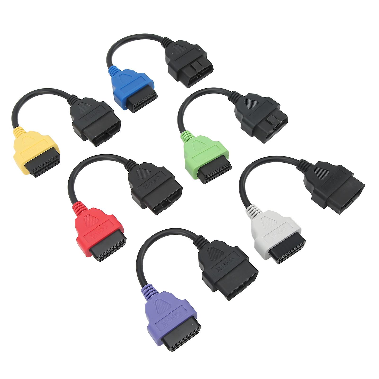 6 Pcs OBD2 Cable Adapter Professional Diagnostic Scanner Cable Replacement For Fiat 
