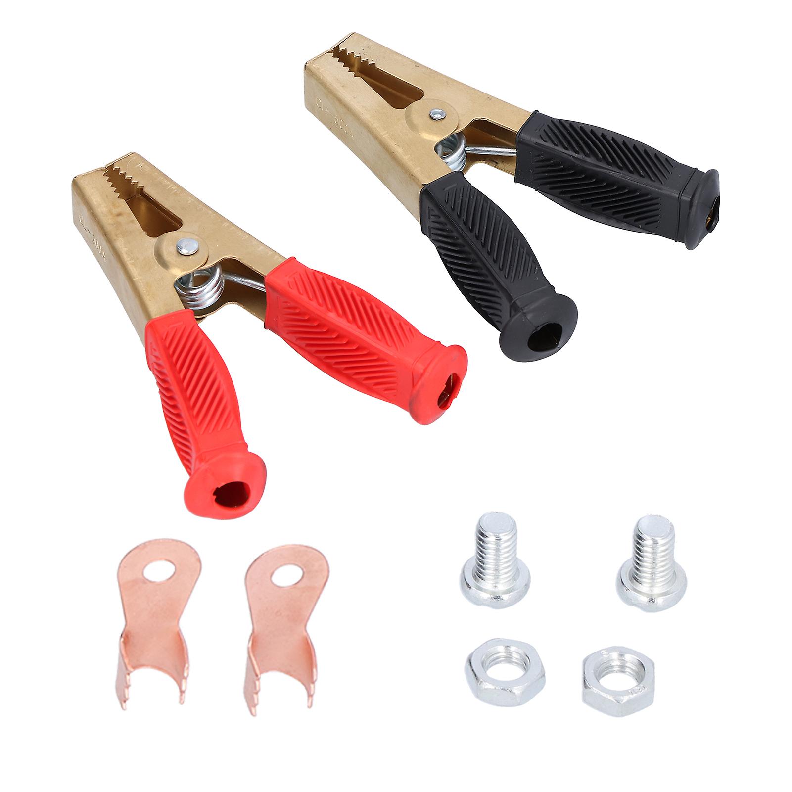 2Pcs 1000A Pure Copper Red Black Car Battery Clamps Electrical Test Auto Charging Connector