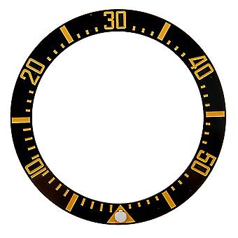 Watch Bezel Insert 40mm Ceramic Watch Bezel Ring Repair Replacement Accessory for Watchmaker Black Base Gold Digit