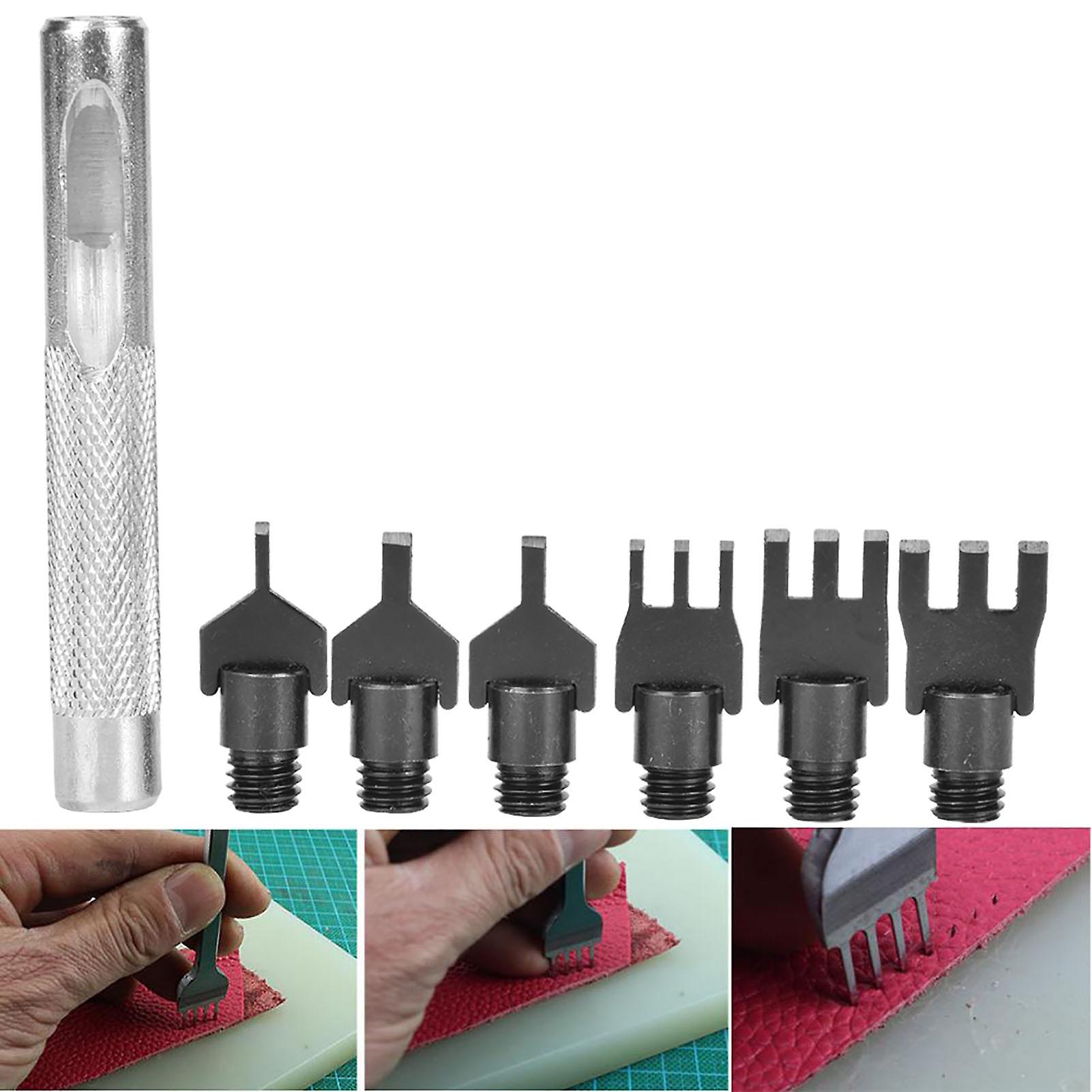 Flat Prong Chisel Leather Punch Tool 80mm Handle 6 Accessories