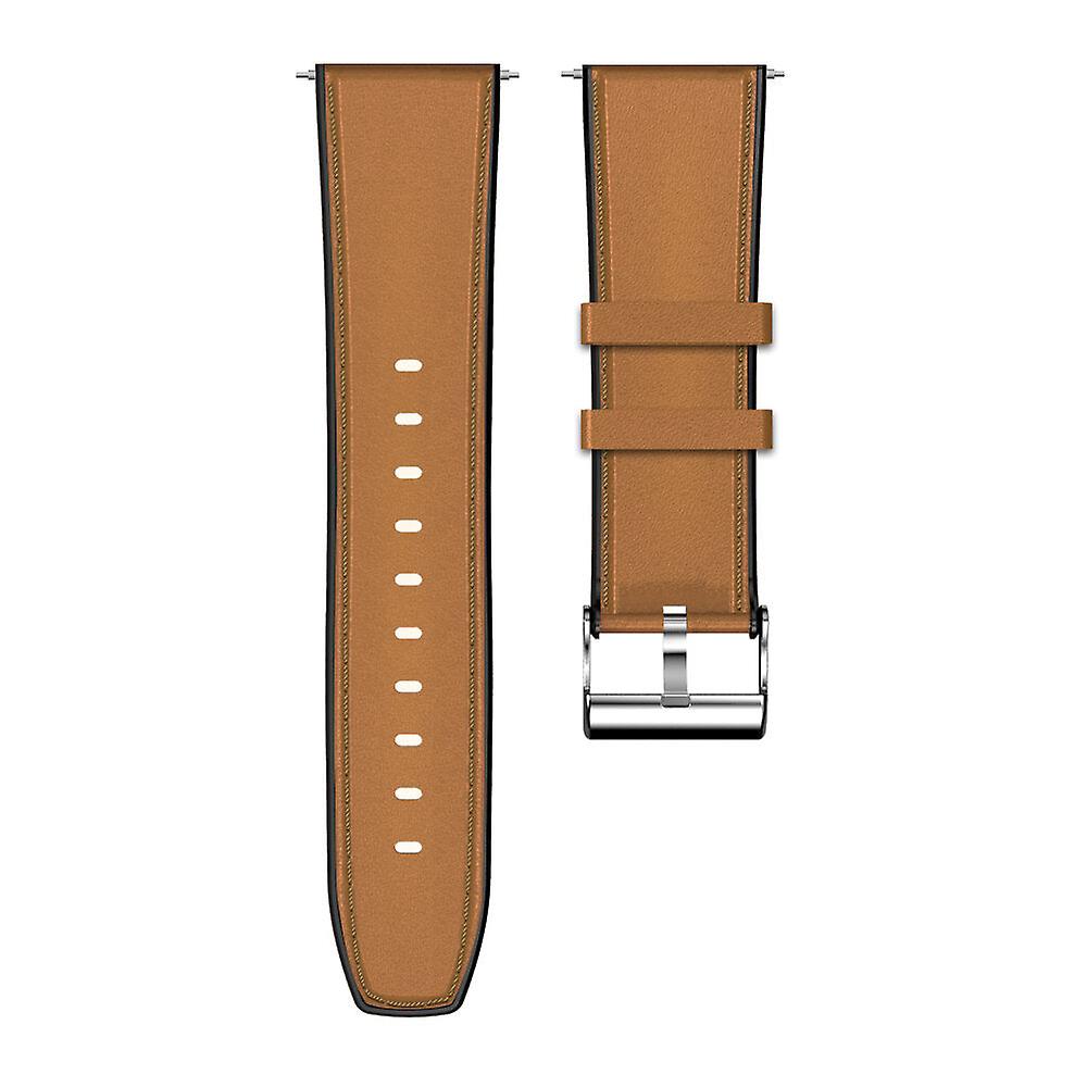 24Mm Head Layer Cowhide Silicone Watch Band Strap For Smart Watch