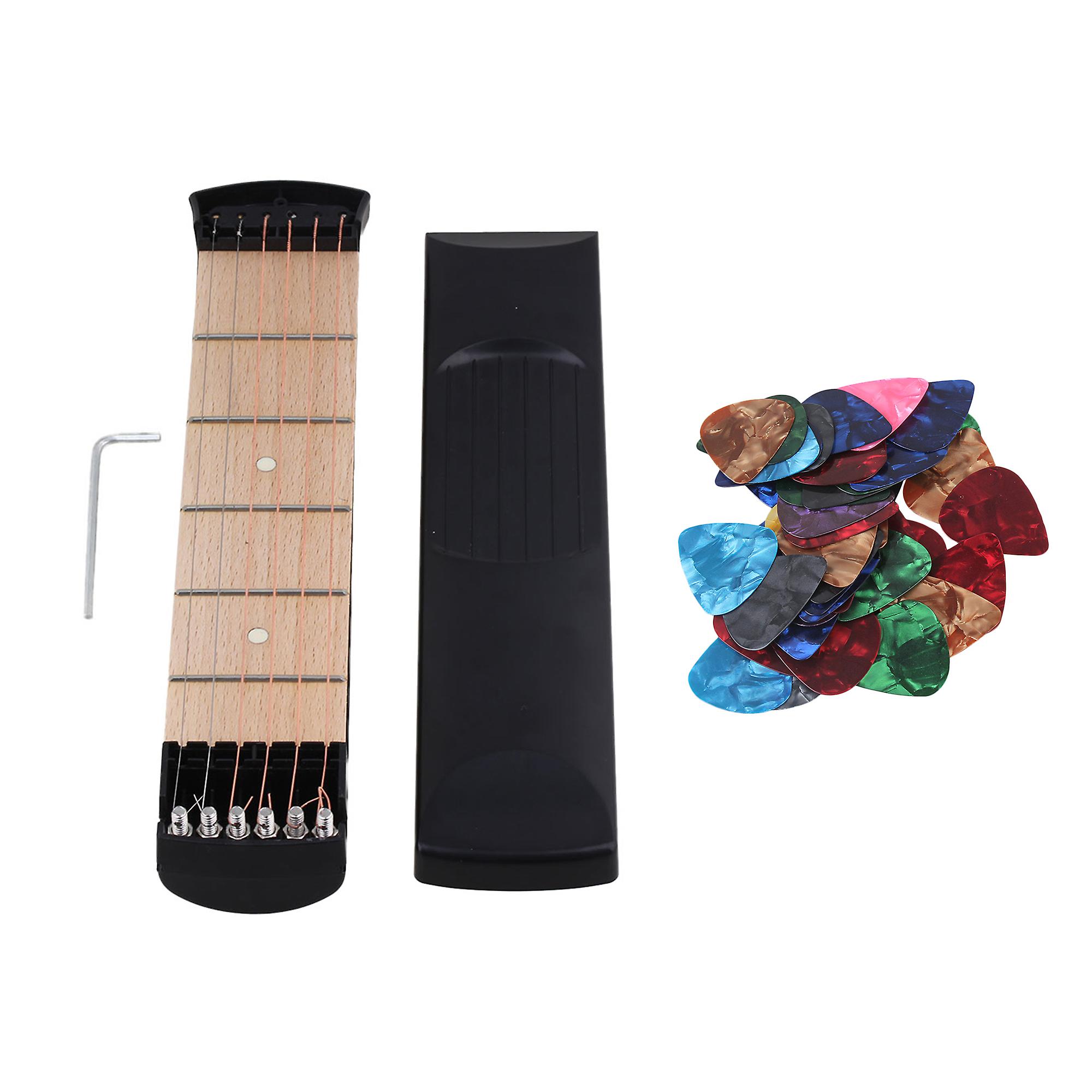 51 Pcs Portable Guitar Neck Trainer Practice Tool Set w/ Celluloid Picks