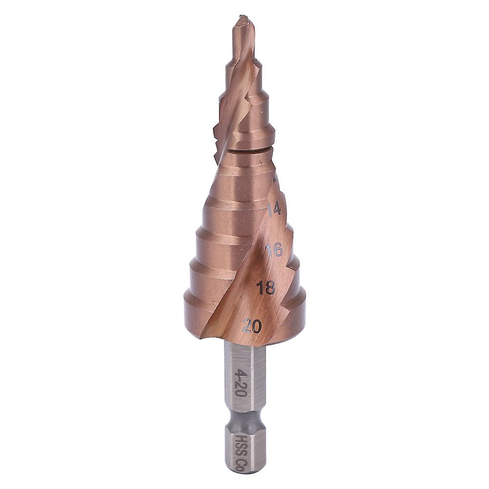 Step Drill Bit Multifunctional Cobalt Coating High Speed Steel Hex Shank Hole Opening Tool4-20