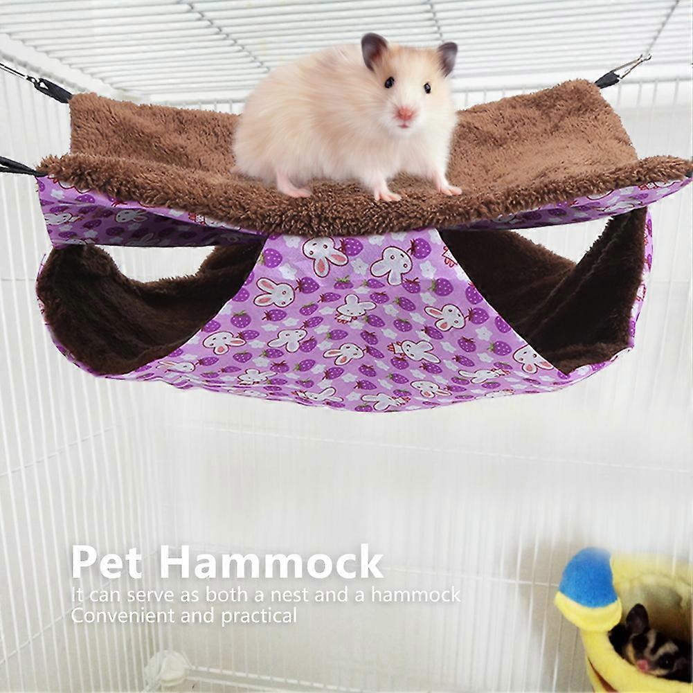 Purple Rabbit Double Layer Small Pet Hammock Bed S 22x21cm