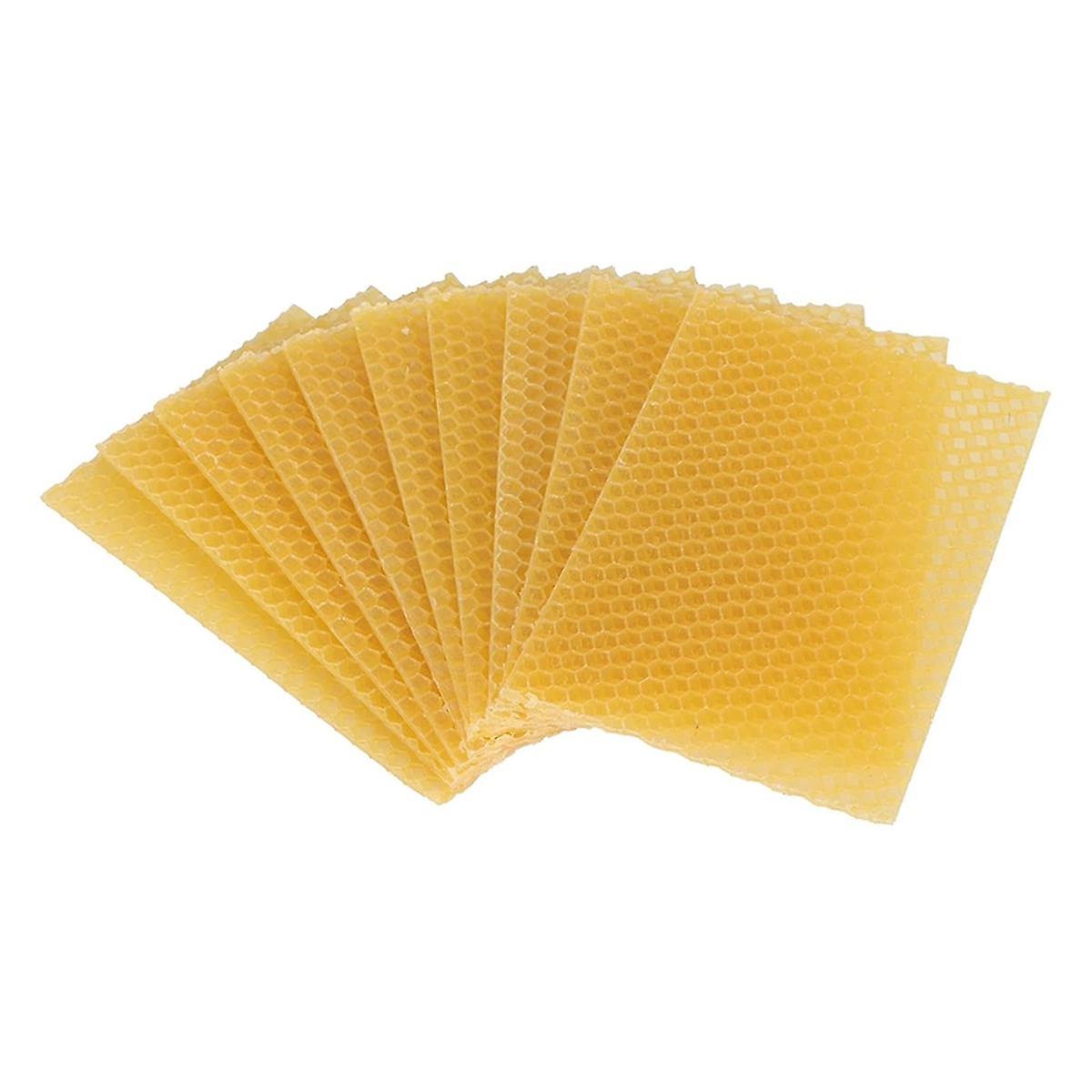 Beeswax Sheets 10Pcs Beeswax Foundation Sheets Wax Foundation for Bee Frames Natural Honeycomb Sheets Beeswax Sheets