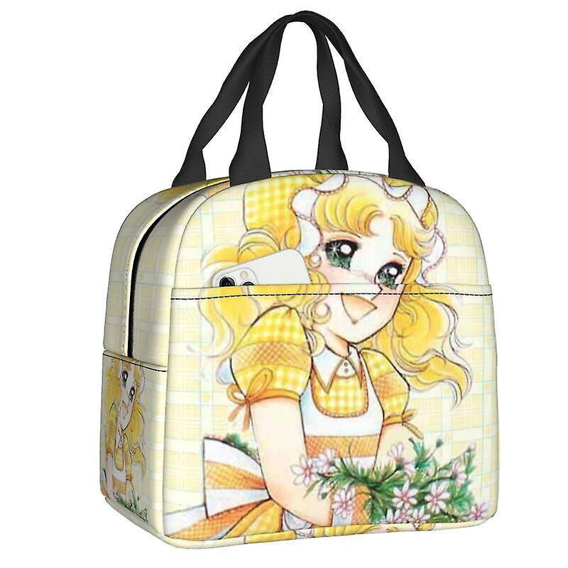 مانغا كاندي كاندي أكياس الغداء المعزولة الحرارية النساء Kawaii أنيمي الغداء الحاويات للتخييم في الهواء الطلق تخزين الغذاء بينتو مربع